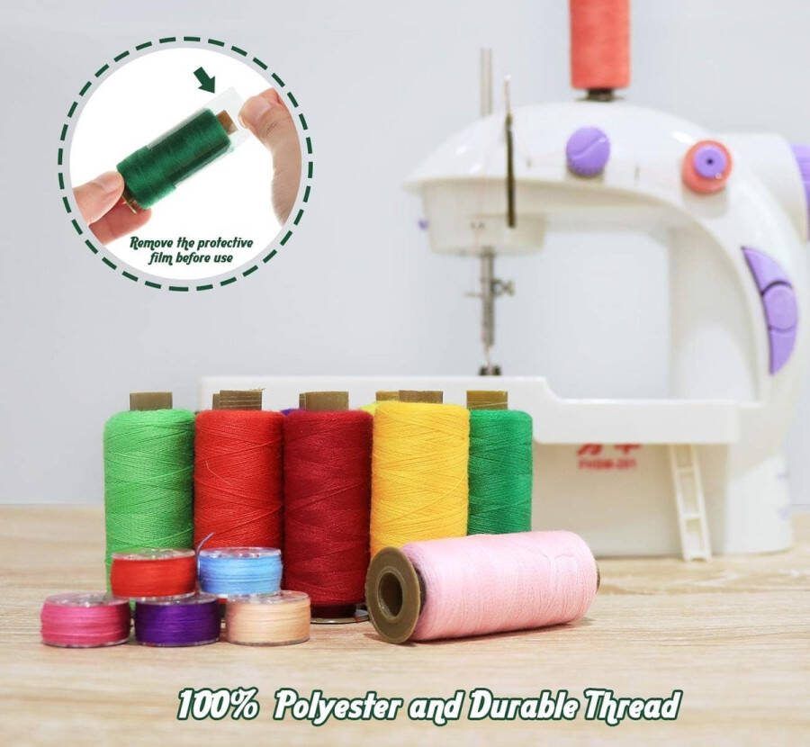 50 stuks klossen naaigaren kit 400 meter per polyester draad spoelen voorgewonden spoel met koffer voor broer zanger Janome Machine 25 kleuren
