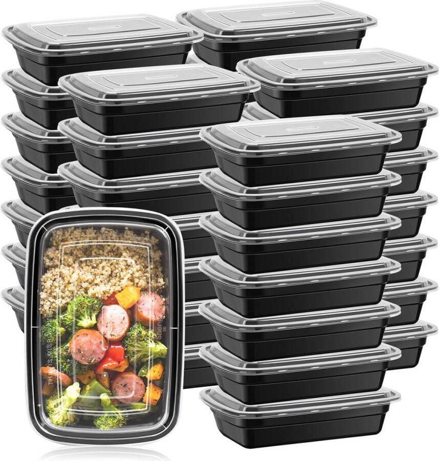 50 stuks maaltijdprep containers lunch bento boxen met deksels draagbare lunch voedselopslagcontainer keuken eten om mee te nemen camping picknickbox magnetron