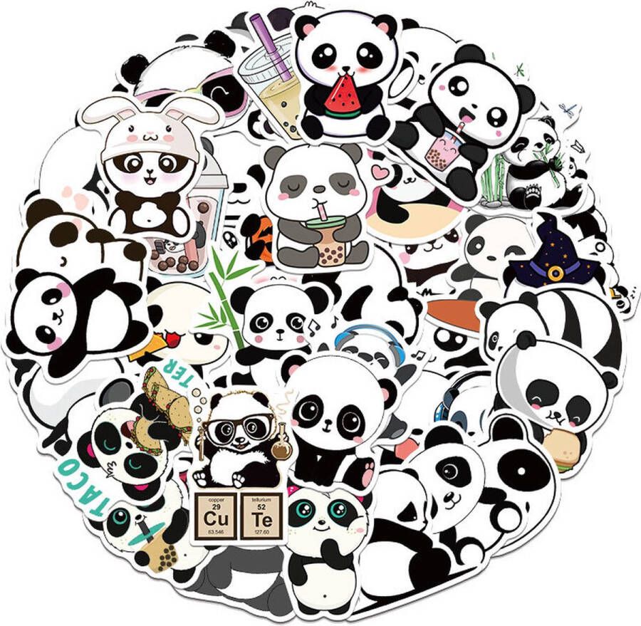 50 Stuks Panda Stickers Koffer en Reis Stickers Kinderen Stickers Koffers Telefoon stickers Grappige Stickers