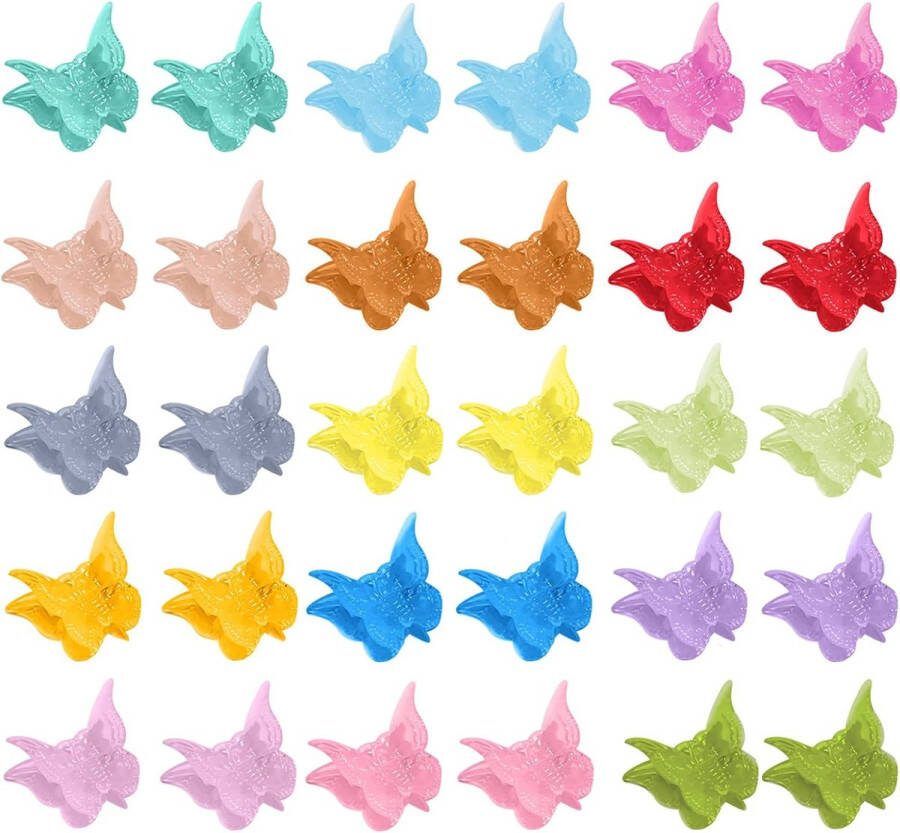 50 stuks vlinderhaarspelden mini-haarspelden klauw haarspelden haarclips voor dames meisjes en kinderen haaraccessoires (geleikleur)