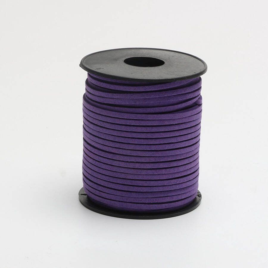50 Yards 3mm Suède Leren Koorden Leren Kant Plat Kunst Suède Koord Touw Draad Fluwelen Koord voor Ketting Armband Kralen en DIY Ambachten (Twee-pack)