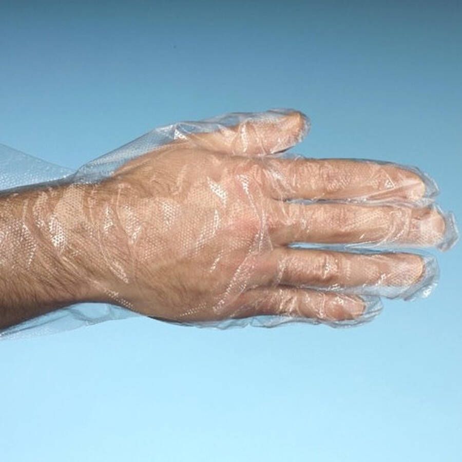 500x Plastic wegwerphandschoenen maat Large Anti bacterien anti-bacterieel handschoenen