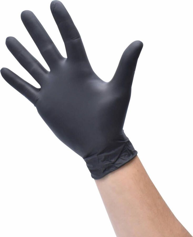 500x wegwerp handschoenen Nitrile Zwart Powder Free Latex free Maat L
