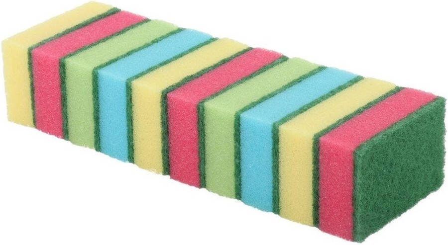 50x Schuursponsjes schoonmaaksponsjes 9 cm Huishoud schoonmaakproducten Afwassen schoonmaken sponzen