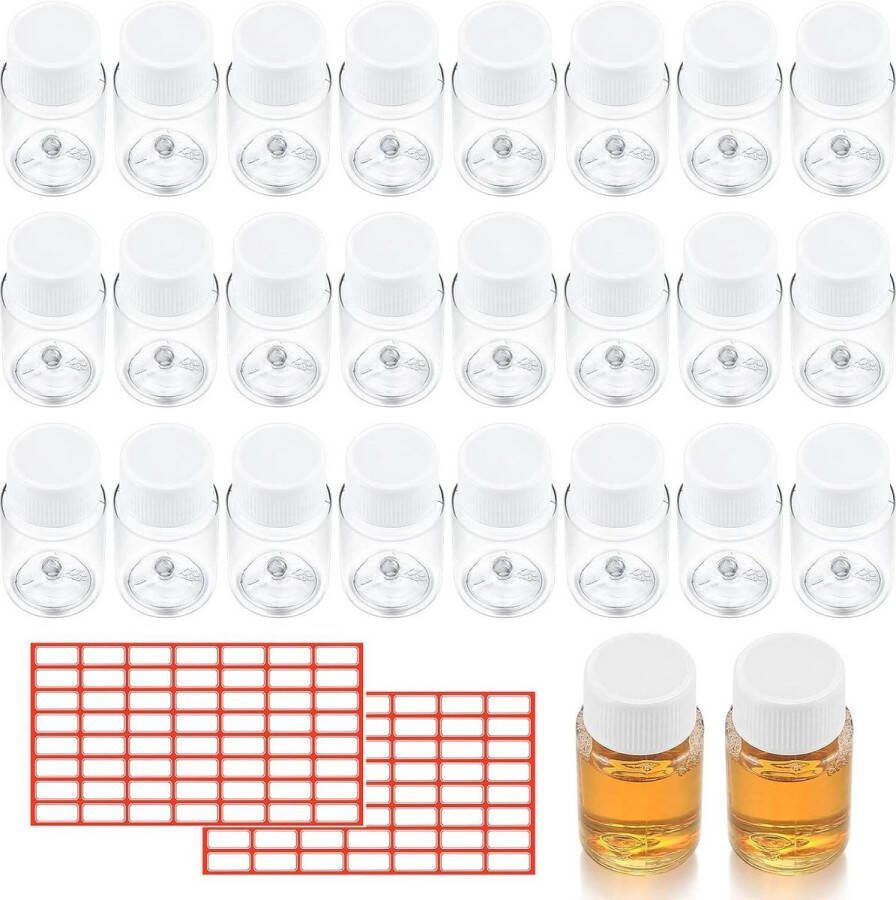 52 stuks Monsterflesjes 20 ml Draagbare Reisflesjes Transparante Plastic Flesjes met Dop Lege Draagbare Cosmetische Flesjes Reiscontainers voor Cosmetica Shampoo Lotion reisflesjes 100ml