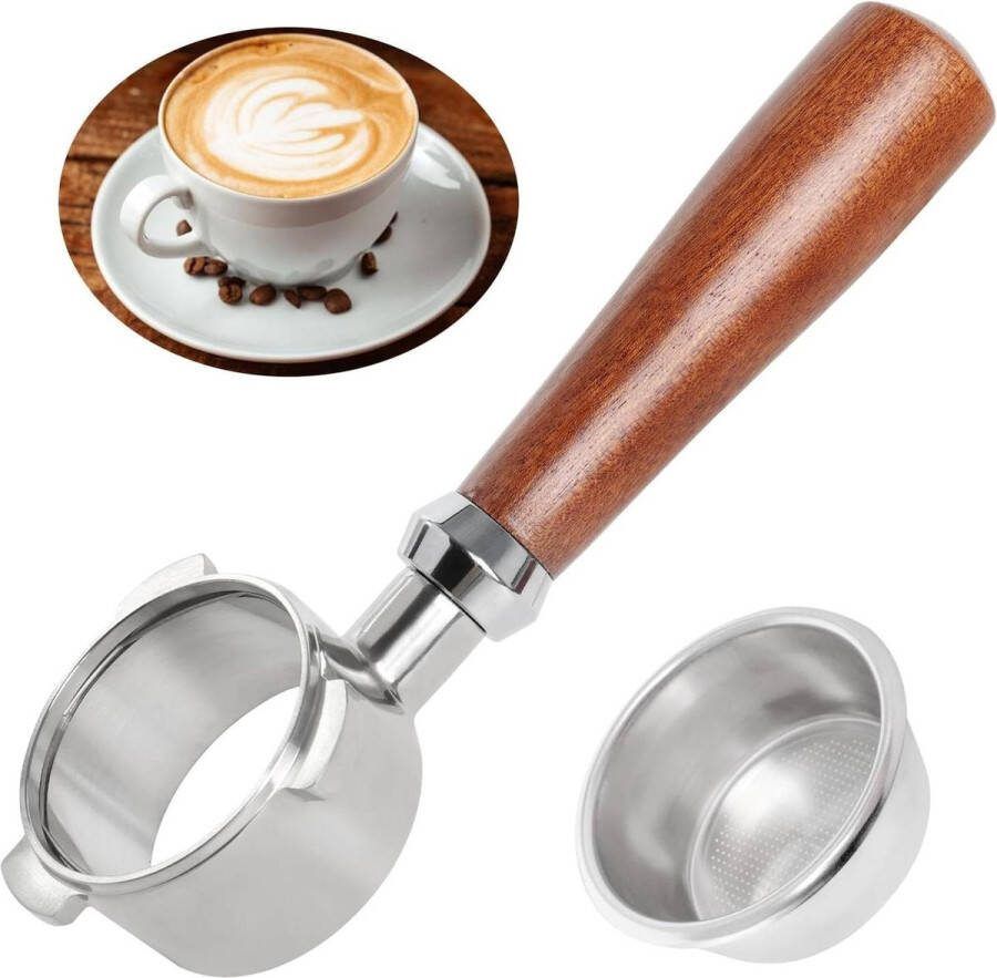 54 mm Bodemloze Zeefdrager Compatibel met Sage Breville Barista 870 878 880 Roestvrijstalen Filterhouder met Inclusief Zeef