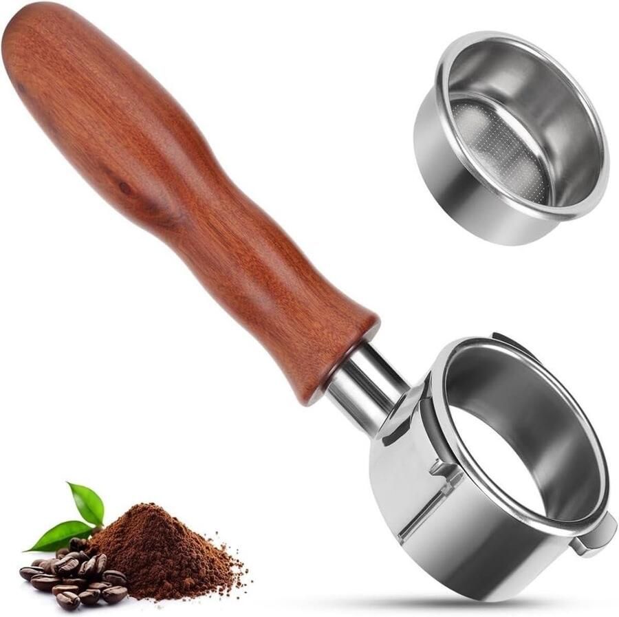 54 mm Bodemloze Zeefdrager met Puck-scherm Compatibel met Sage Breville Barista 870 878 880 Espresso Koffie Zeefhouder Splitgreep van Zure Tak en Roestvrij Staal