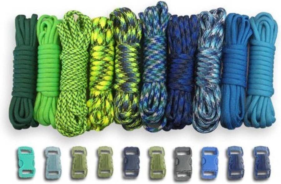 550 lbs Type III Paracord Combo Crafting Kits met gespen DIY Paracord Projecten