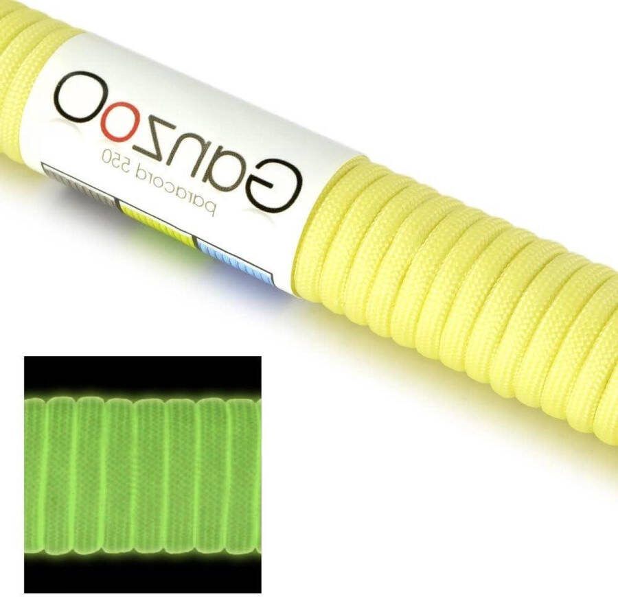 550 touw- FLUORESCEREND Paracord met nylon 30 meter geel voor armband riem halsband