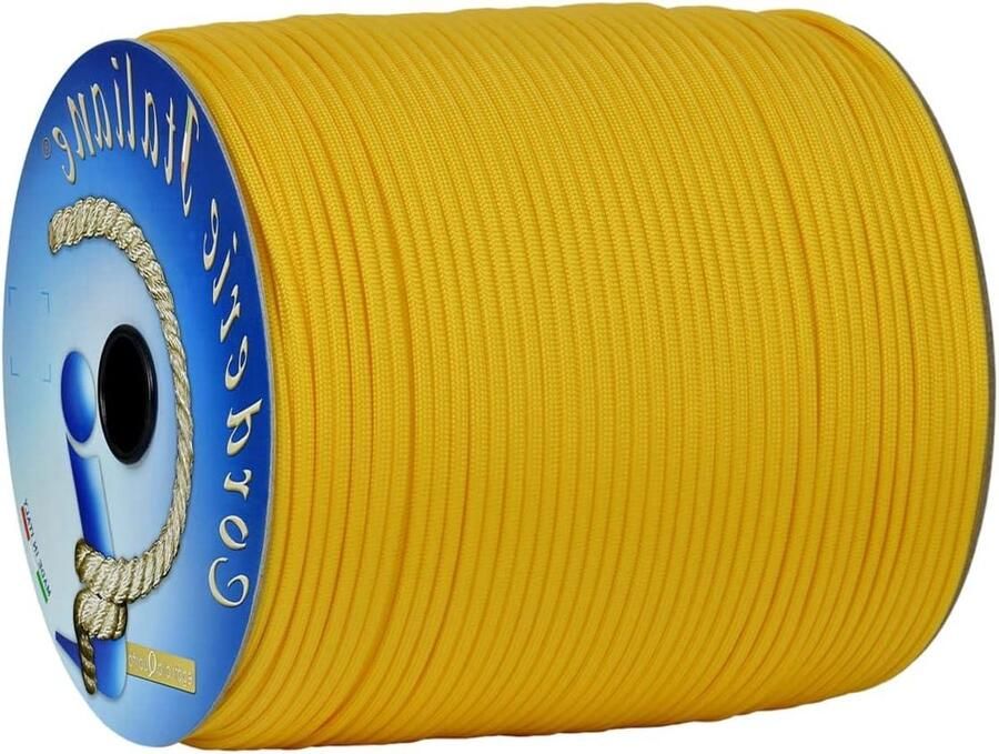 Geel Paracord 550 Type III 4 mm 50 m Kern 7 draden 100% Made in Italy