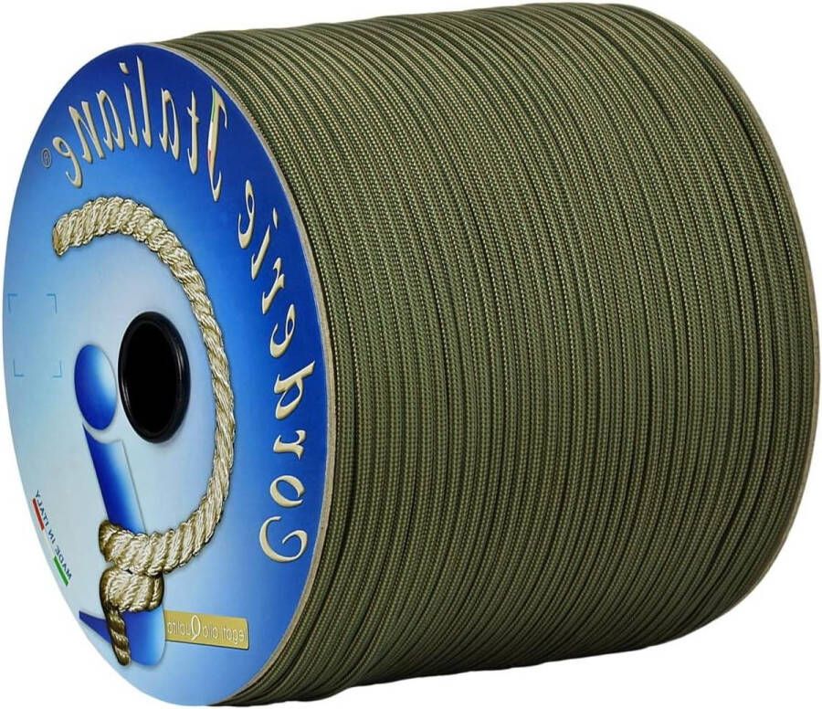 550 Type III Basic Paracord beige donkergroen 4 mm 50 m 7 draden Made in Italy survival touw bushcraft 06079248