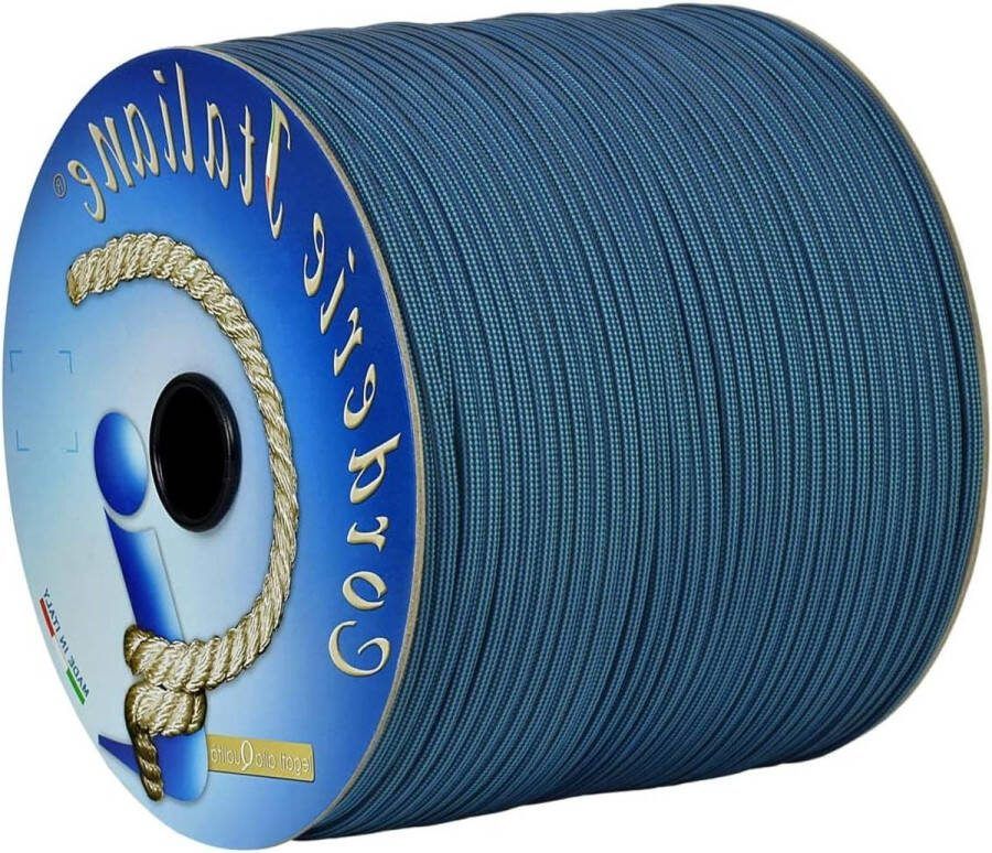 550 Type III Basic zwart lichtblauw 4 mm 100 m kern 7 draden 100% Made in Italy 006079507 Paracord voor buitenactiviteiten