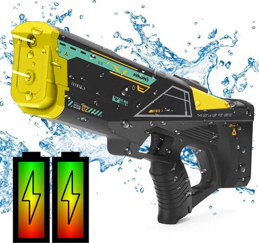 550ML Elektrisch waterpistool met Accu Automatisch waterpistool Zomer pret Schiet tot 10 meter Watergun Grote tank 2 schietgaten Double power Waterpistool Schiet automatisch 550ML Met accu en usb-lader Zwart