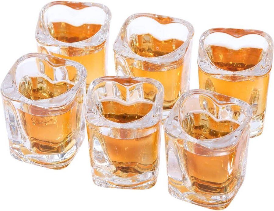 56 ml zware basis shotglazen set van 6 stuks helder borrelglas tequila shots bulk borrelglazen hart shotglazen