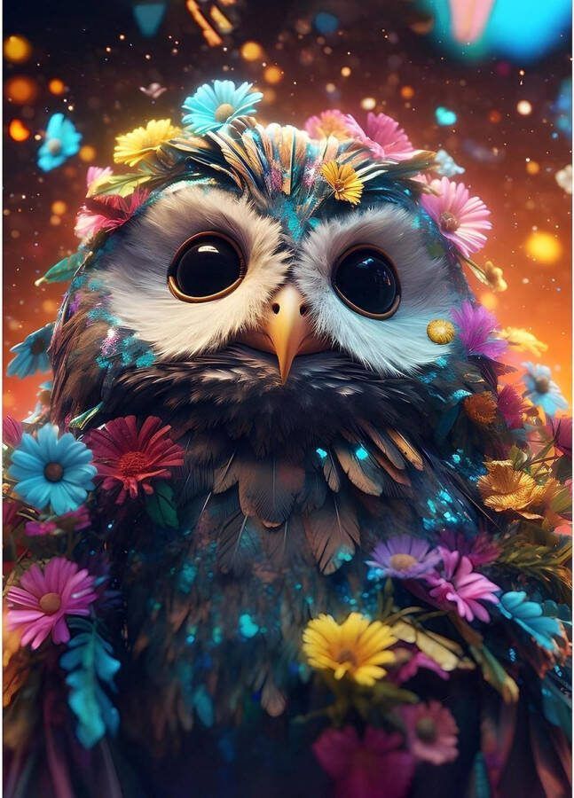 5D Diamond Painting Set Uil Schilderen op Nummer voor Volwassenen Beginners Thuiswanddecoratie 30 x 40 cm Diamond painting