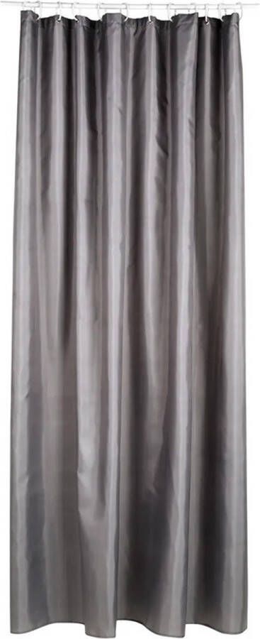 5Five Douchegordijn grijs polyester 180 x 200 cm inclusief ringen Voor bad en douche