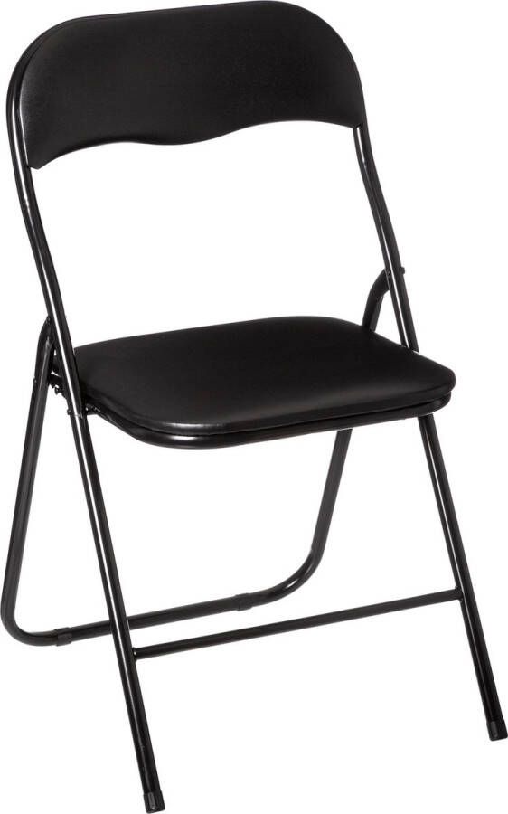 5Five Klapstoel met pvc zitting zwart 44 x 48 x 79 cm metaal Bijzet stoelen Inklapbaar