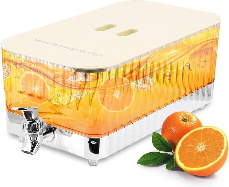 5L Drankdispenser met Kraan Brede Mond Grote Capaciteit Water IJs Sap Kantoor Camping Wit