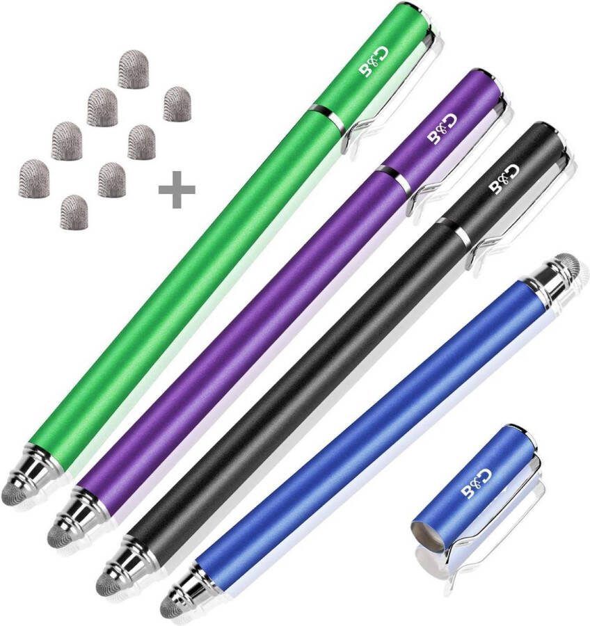 5mm Hoge Gevoeligheid Fiber Tip Capacitieve Stylus Pen Universele Touchscreen Pen voor Tabletten & Mobiele Telefoons Zwart Blauw Paars Groen