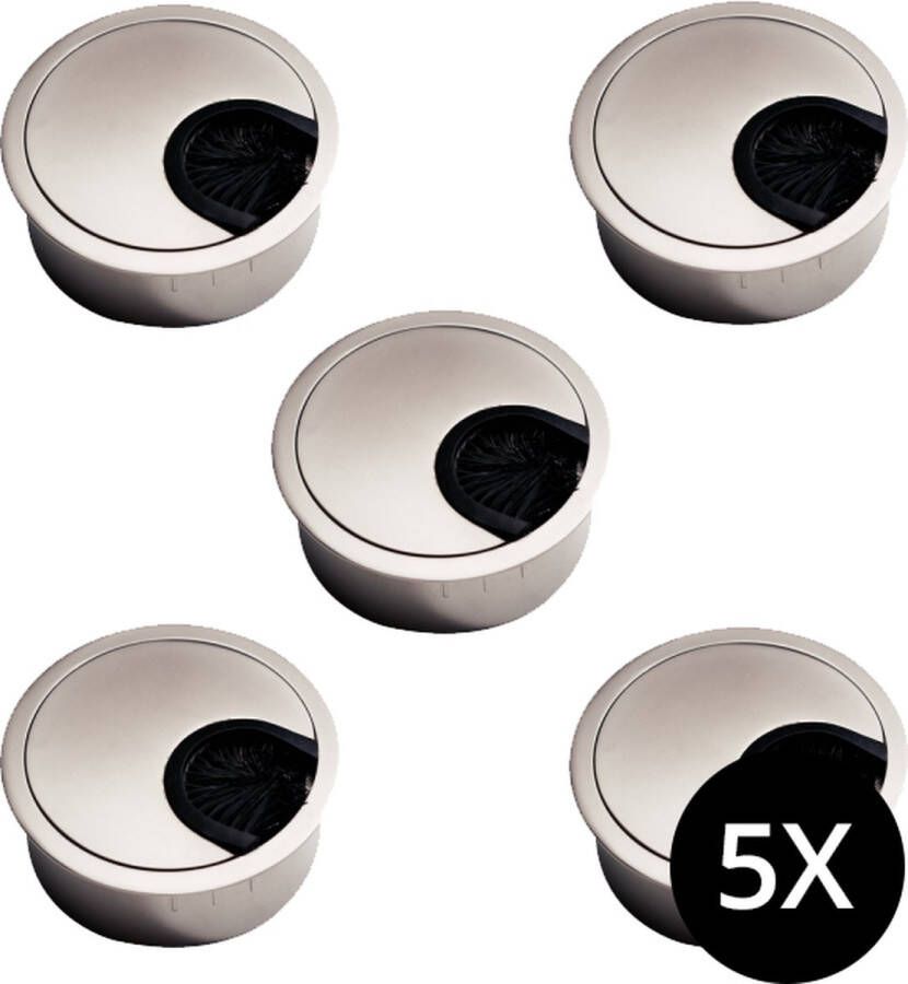 5x Metalen kabeldoorvoer 60 mm Kabelgoot rond Ø60mmm 5 stuks