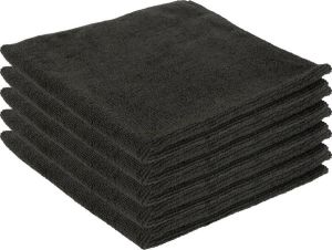 Merkloos Sans marque 5x Professionele microvezeldoeken schoonmaakdoeken zwart 40 x 40 cm Huishouddoekjes Bardoeken vaatdoekjes