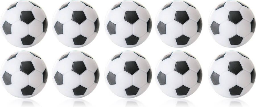 Tafelvoetbal Ballen Wit en Zwart 34 mm 10 stuks