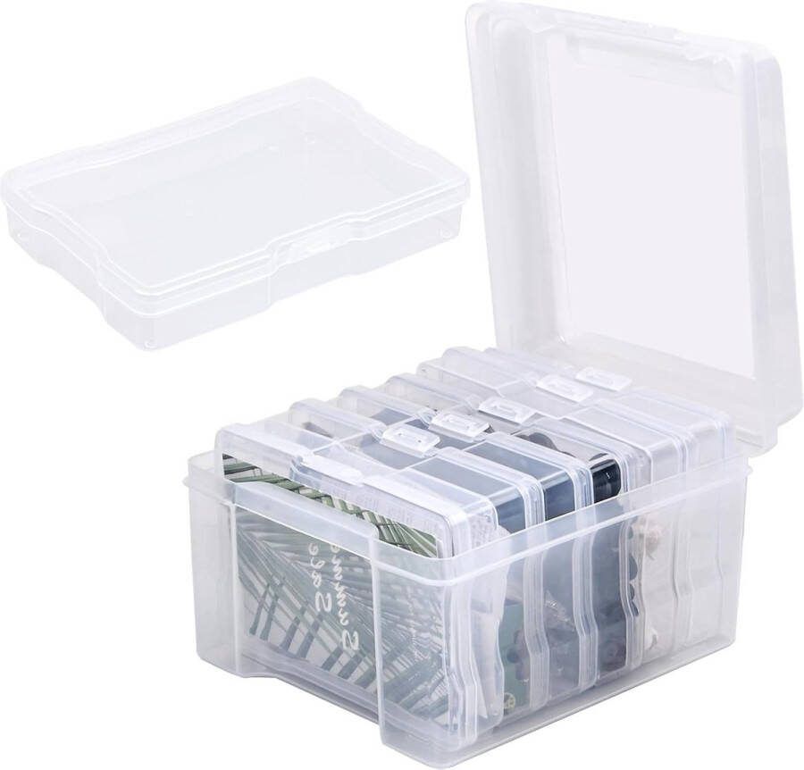 6 binnenste foto-opbergdoos fotobox opslag fotoopbergdoos met deksel foto-organizer multifunctionele fotohouder fotodoos van postzegels schrijfwaren sieraden zaden speelgoed