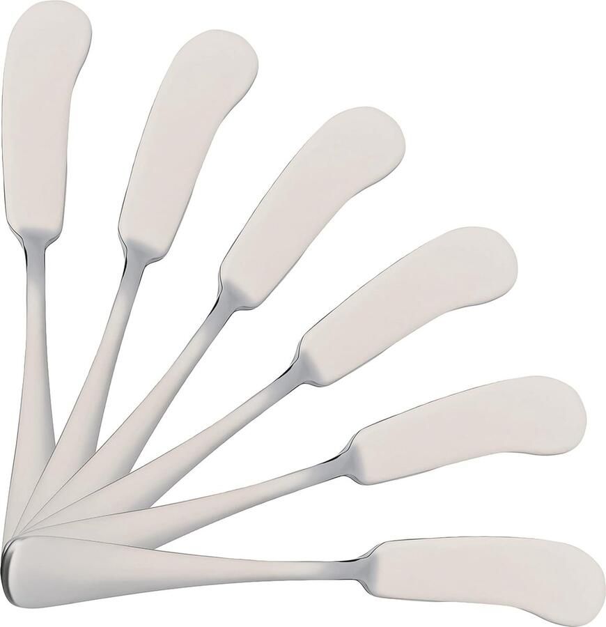 6 botermessen 16 5 x 2 cm hoogglans gepolijst RVS 18 0