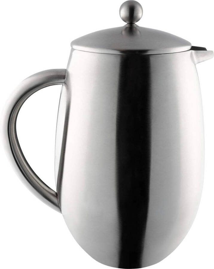 6-Cup Bellied Cafetière met Dubbelwandige Satijnen Afwerking