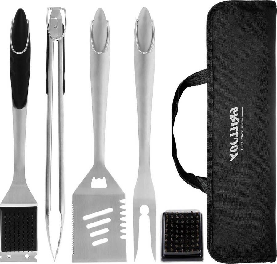 6-Delige Grillset van Extra Dik Roestvrij Staal Perfect Grillbestek voor Mannen & Outdoor Activiteiten barbecue set