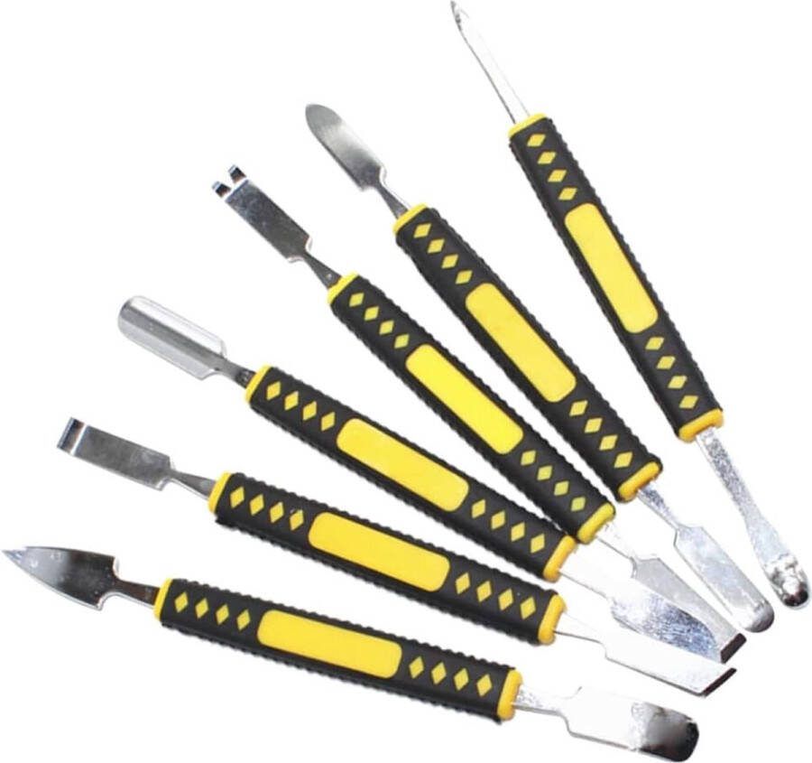 6-delige metalen koevoet set De-montagegereedschap voor Telefoons Tablets & Laptops