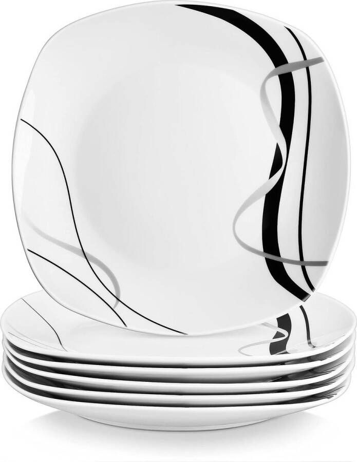 6-delige set porseleinen borden diameter 24-7 cm aanvulling tafelservies eetborden voor 6 personen Bordenset