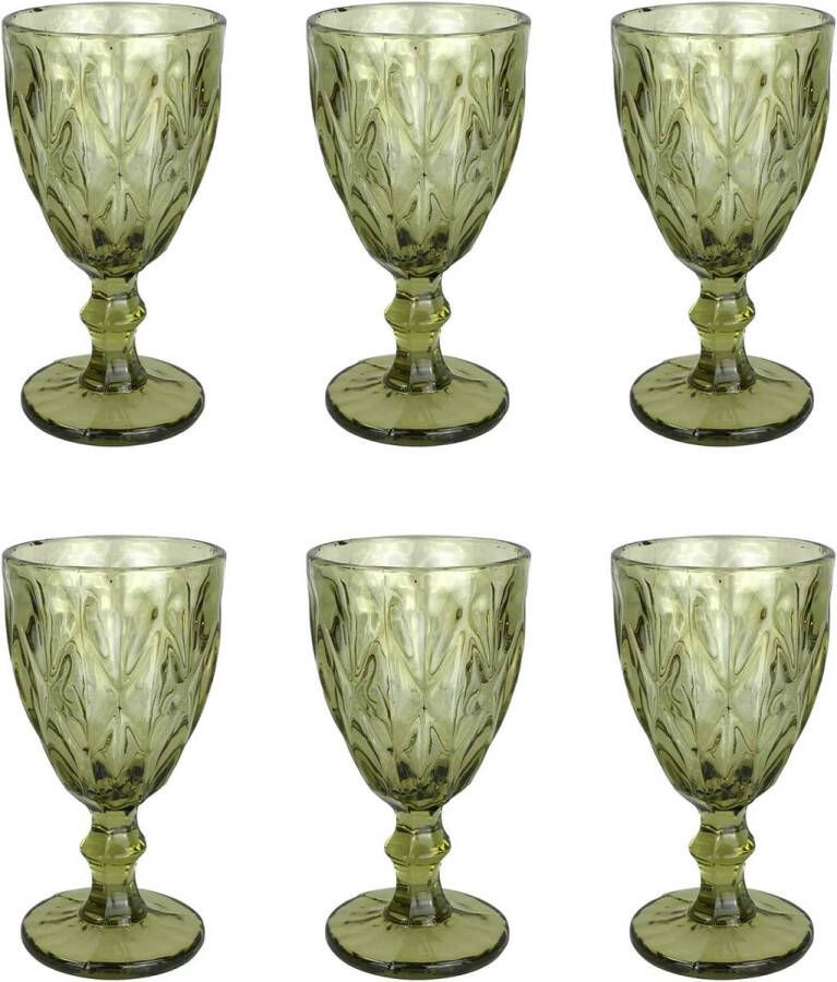 6-delige set wijnglazen glazen wijnglazen waterglas longdrinkglas (wijnglas groen)