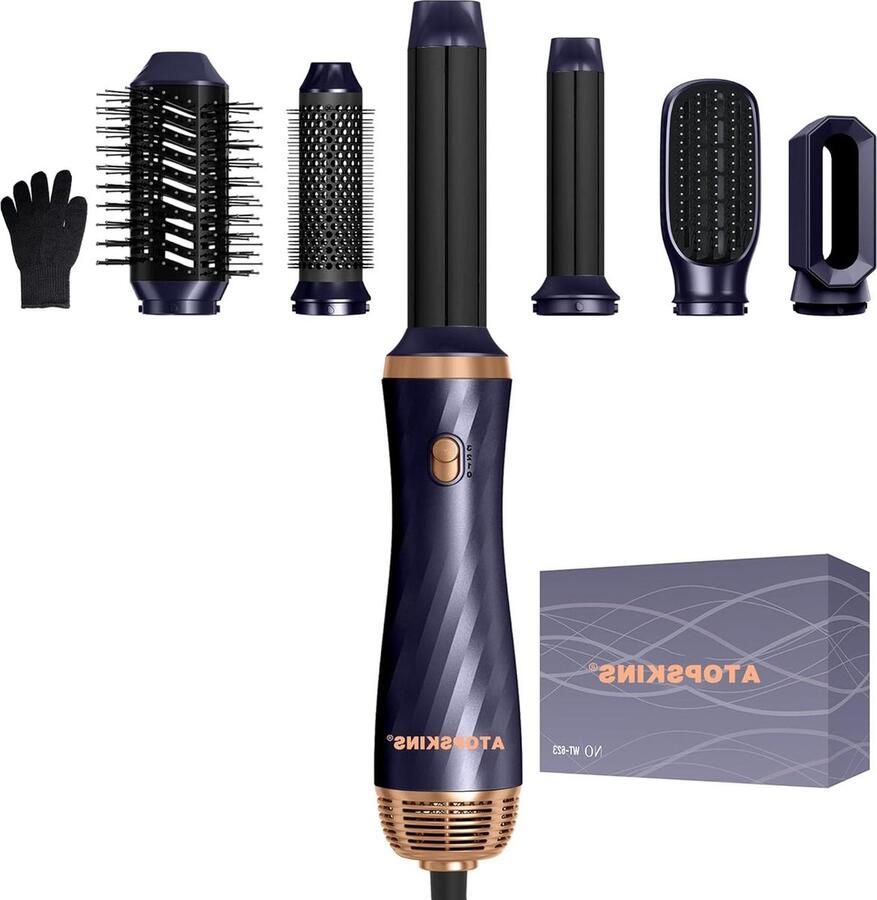 6-in-1 Ionische Haarstyler en Föhnborstel Krultang Thermische Borstel