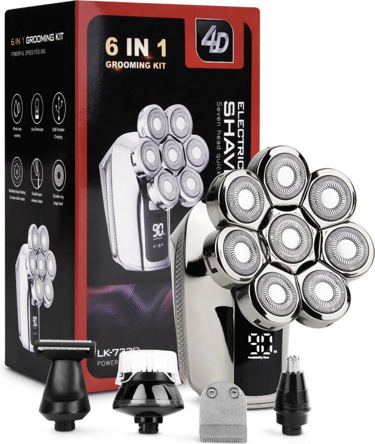 6-in-1 Scheerapparaat Mannen Skull Shaver Bodygroomer Scheerapparaat Tondeuse Mannen Trimmer