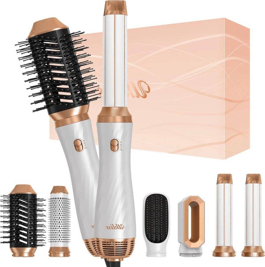 6-in-1 set warme luchtborstel styler ronde borstel haardroger krultang wandkrultang stijlborstel