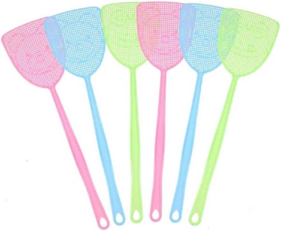 6 Pack 175 Lange Sterke Flexibele Plastic Handleiding Fly Swat met Multi Pack Verschillende Kleuren Ongediertebestrijding Heavy Duty Fly Swatters vliegenmepper plastic