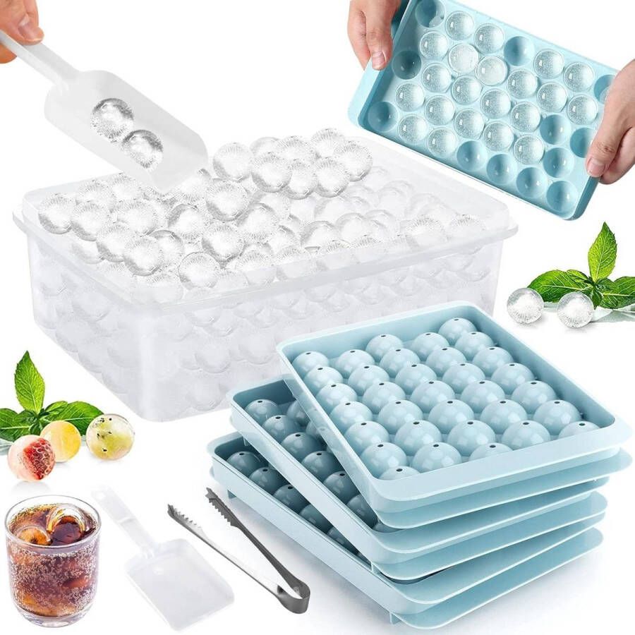 6-pack ijsblokjesbakje met deksel 99 ronde ijsblokjesbakjes voor vriezer ijsblokjesbakje voor eten geschikt voor ijsemmer whisky koffie Ljsemmer