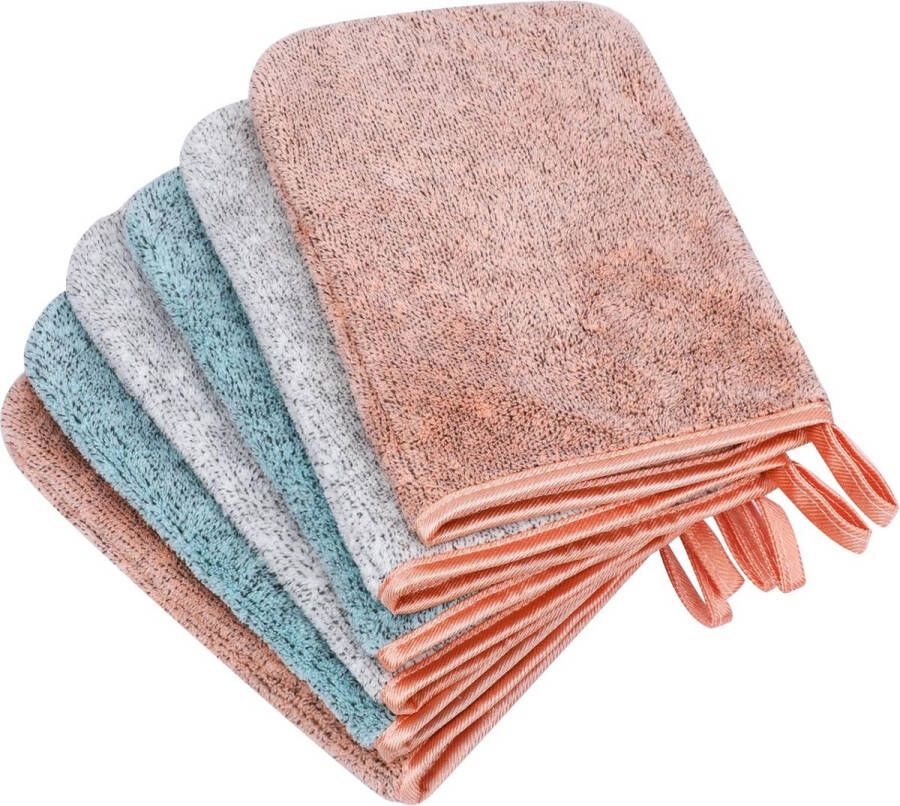 6 Pack Microfiber Body Wash Mitts 6 × 8 Inch Super Absorberende & Zachte Gezicht Mitten Coral Fleece Bad Spa Doek Herbruikbare Make-up Remover Mitt Handschoenen 3 Kleure