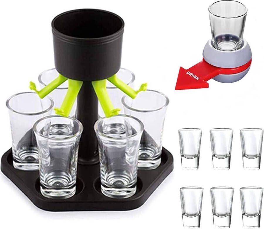 6 plastic schietdispensers en houders schietdispenser schotglazen drankdispenser drankverdeler met siliconen stop voor dranken bedrijfsfeest