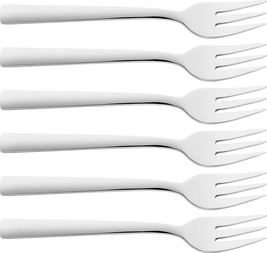 6 roestvrijstalen taartvorken voor diners Gebaksvorkjes