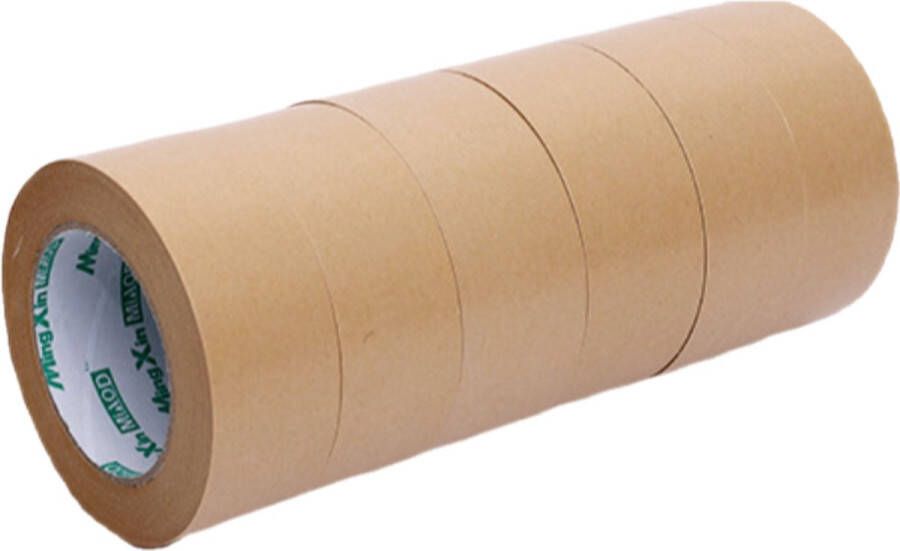 6 rollen papiertape 20 mm x 23 meter Kraft tape Plakband Tape Kraft papier Verpakkingstape 6 rollen Bruin