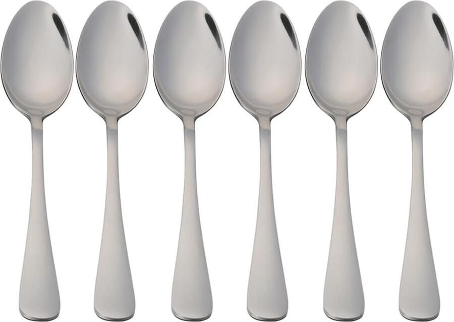 6 soeplepels 20 x 4 cm hoogglans gepolijst RVS 18 0