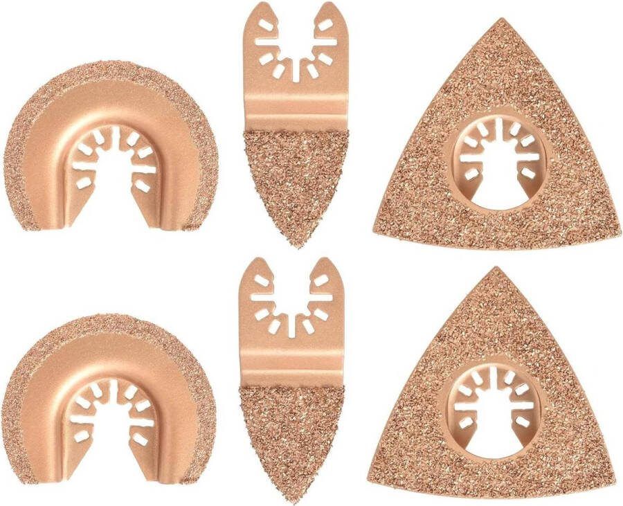 6 Stks Universeel Carbide Oscillerend Zaagblad Set Halve Cirkel Driehoekige Vinger Kit oscillerende zaagbladen