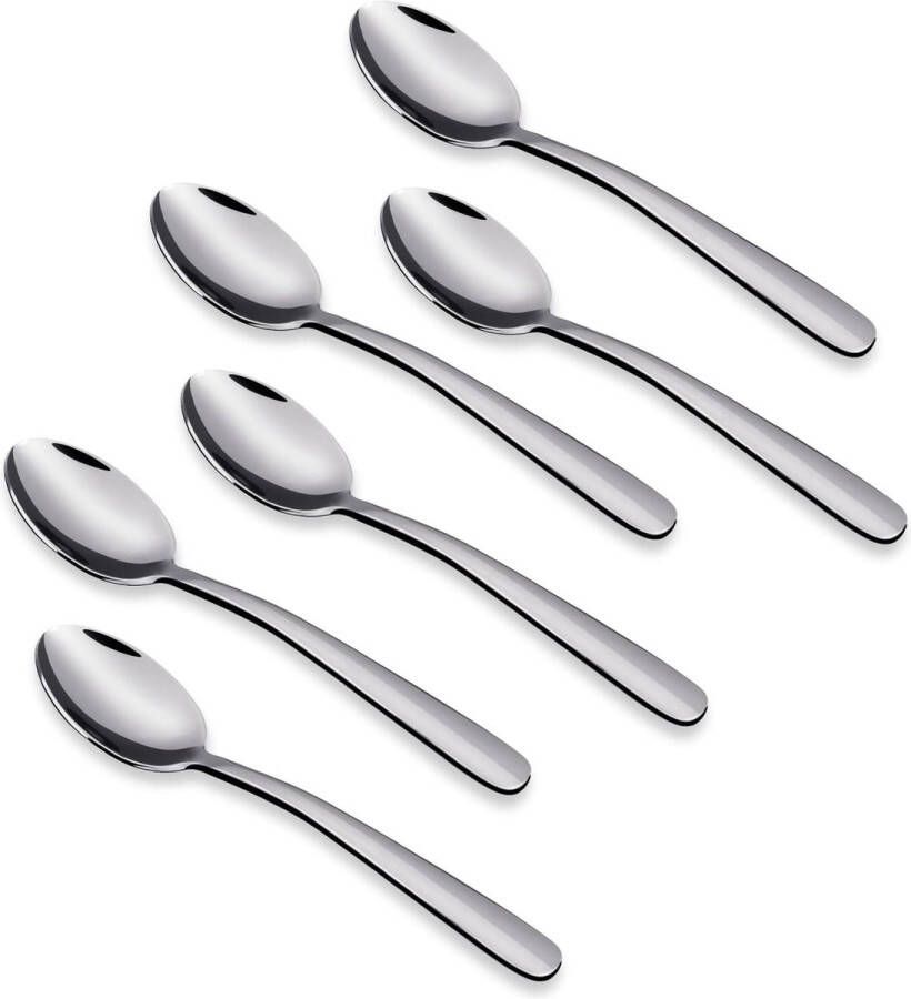 6 stuks 11 cm espressolepel 4 5 inch kleine koffielepel roestvrij staal mini-mokkallepel set 18 8 roestvrij staal gepolijst zilver vaatwasmachinebestendig