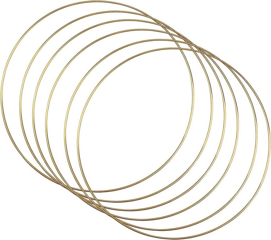 6 stuks 30 cm gouden metalen ring krans macrame ringen metalen ringen voor knutselen voor dromenvangers trouwkrans bloemschikken decoratieve ringen om op te hangen draadringen voor knutselen bloemschikken