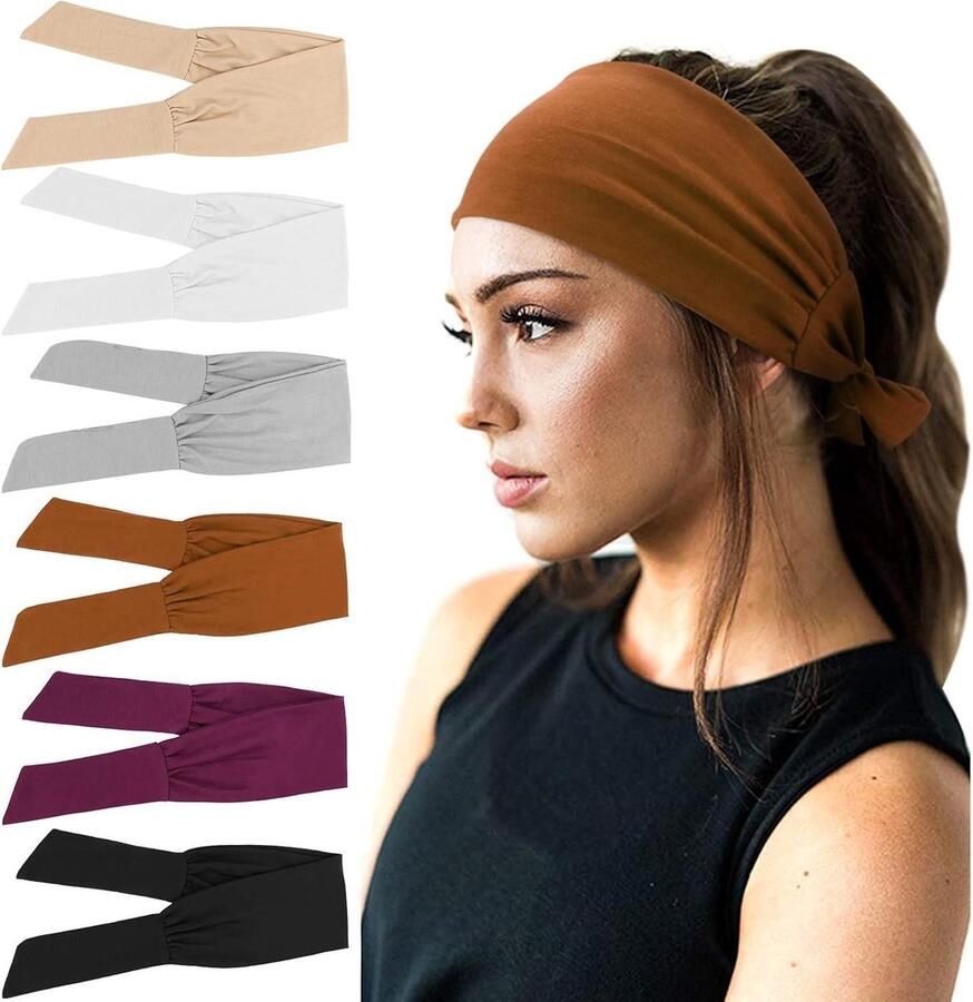 6 Stuks Breed Elastische Haarbanden Vrouwen Hoofd Wikkel Leuke Knoop Haaraccessoires