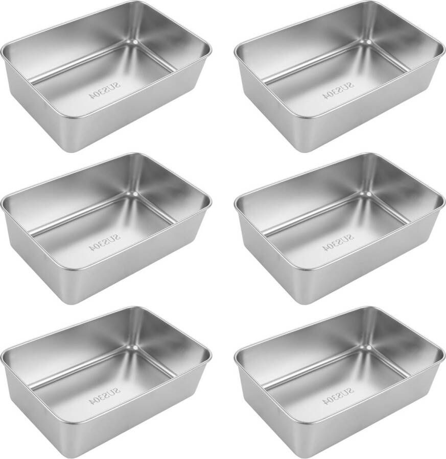 6 stuks broodbakvorm roestvrij staal 22 x 14 5 x 6 3 cm rechthoekig zilverkleurig bakvorm voor brood cake toast