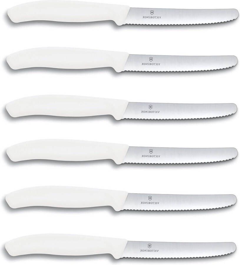 6 stuks broodmessen Swiss Classic speciaal model wit