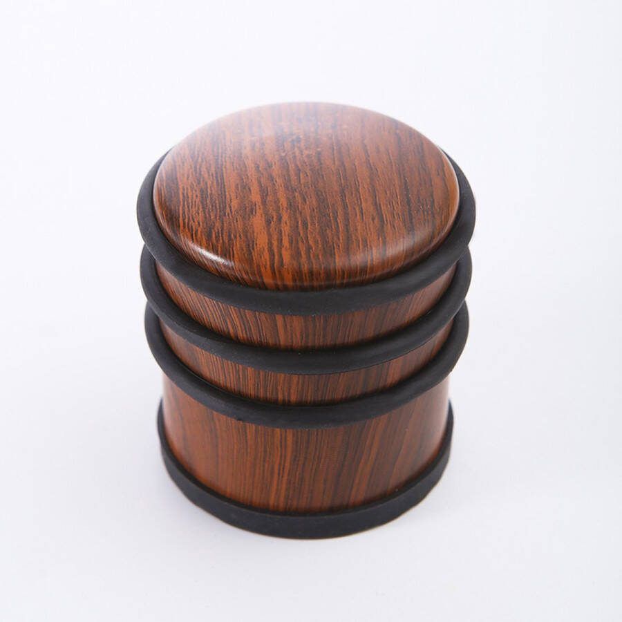 6 stuks Deurstopper van rubber zonder stoot Ronde deurstopper van roestvrij staal Stille deurstopper voor op de vloer voor huishoudelijk gebruik Deurstopper met houtnerfmotief Deurbuffer 7X7X8CM